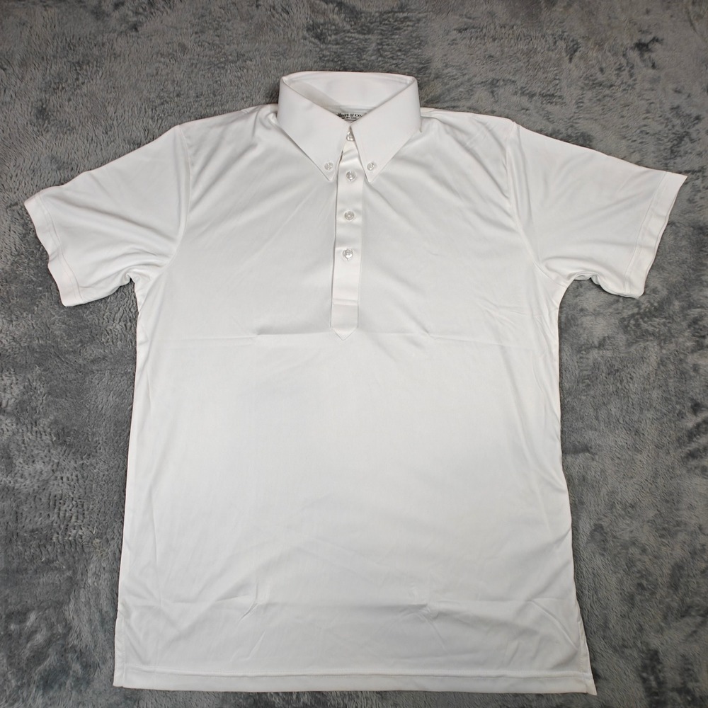 Collars & Co. Dress Collar Polo Mens Small White Short Sleeve Relaxed Fit Shirt